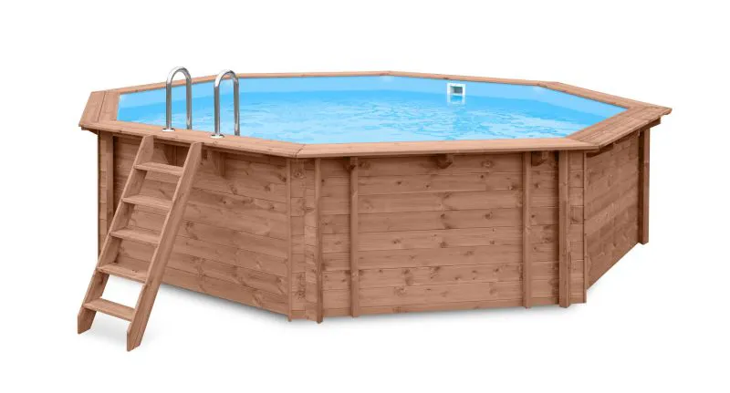 Piscina in legno Verano 03 - pino impregnato a pressione - misure (cm): 517 x 560 x 129 (l x p x h), incl.  pompa e filtro a sabbia