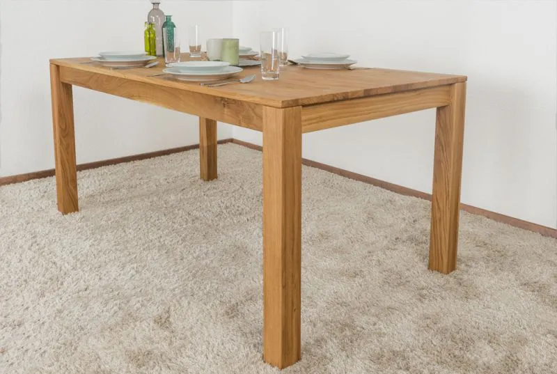 Tavolo da pranzo rovere massello, oliato Nature 416 - 160 x 90 cm (l x p)