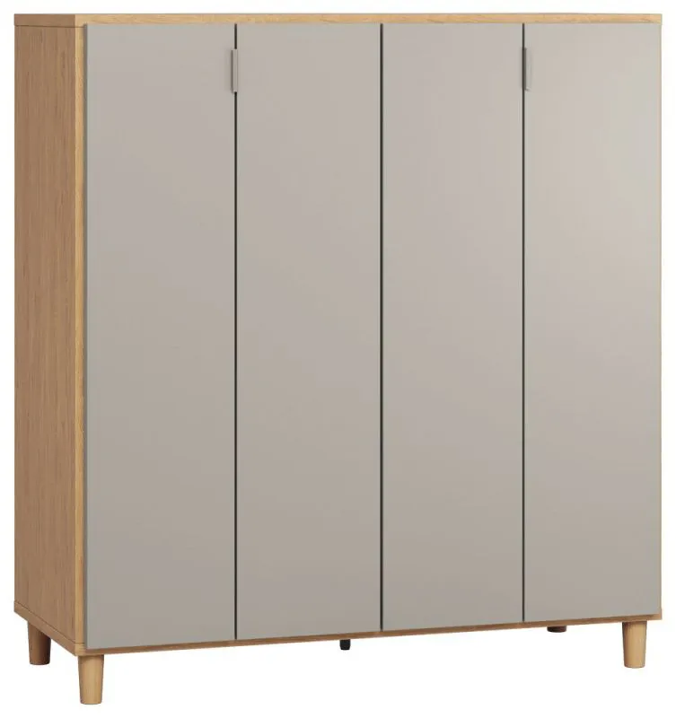 Mobile bar "Nanez" 03, rovere / grigio - 122 x 112 x 47 cm (h x l x p)