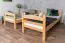 Letto a soppalco incl. scivolo 80 x 190 cm, faggio massello naturale, laccato, divisibile in due letti singoli, "Easy Premium Line" K26/n