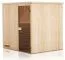 Sauna prefabbricata "Kawir" 68 mm con tetto con bordino - misure esterne (l x p x h): 194 x 194 x 199 cm