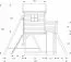 Torretta gioco S20D1, tetto: grigio, incl. scivolo a onde, struttura per altalena doppia, balcone, sabbiera, parete da arrampicata e scala in legno - misure: 522 x 363 cm (l x p)