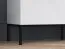 Credenza moderna dal design semplice Taos 07, colore: bianco opaco, gambe: nero, dimensioni: 77 x 170 x 37 cm, con tre ante, sei scomparti, per soggiorno