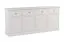 Ampia cassettiera con molto spazio Torsakala 03 in bianco opalino, 86 x 193 x 67 cm, 4 ante, 4 cassetti, 4 ripiani, 8 scomparti, protezione bordi in ABS