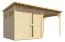 Casetta da giardino prefabbricata con tetto piano, incl. estensione tetto, pavimento e cartone catramato, legno grezzo - 19 mm, SU: 5,10 m² 