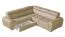 Divano Sladenia 06 in sabbia con funzione letto e cassetto - 255 x 235 cm (l x p) - pouf: a sinistra