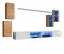 Pensile con due pensili Volleberg 75, colore: rovere Wotan / bianco - dimensioni: 150 x 280 x 40 cm (A x L x P), con illuminazione LED blu
