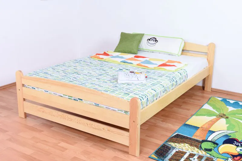 Letto singolo in pino massello naturale 83, incl. rete a doghe - 140 x 200 cm