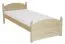 Letto singolo in pino massello naturale 82, incl. rete a doghe - 80 x 200 cm