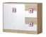 Cameretta - Cassettiera "Fabian" 08, rovere marrone chiaro / bianco / rosa - 93 x 120 x 40 cm (h x l x p)