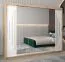 Armadio ad ante scorrevoli Tomlis 06B con specchio, rovere Sonoma / bianco opaco - 200 x 250 x 62 cm (h x l x p)