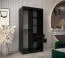 Armadio ad ante scorrevoli Bisaurin 1B con specchio, nero - 200 x 100 x 62 cm (h x l x p)