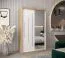 Armadio ad ante scorrevoli Tomlis 02B con specchio, rovere Sonoma / bianco opaco - 200 x 120 x 62 cm (h x l x p)