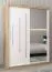 Armadio ad ante scorrevoli Tomlis 03B con specchio, rovere Sonoma / bianco opaco - 200 x 150 x 62 cm (h x l x p)