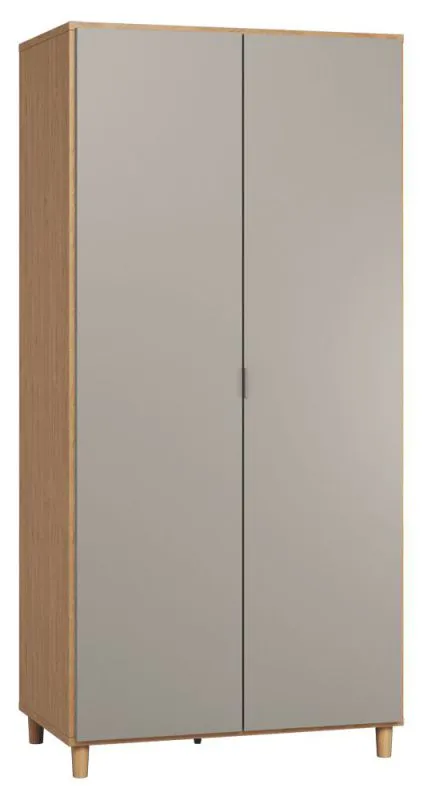 Armadio a 2 ante "Nanez" 14, rovere / grigio - 195 x 93 x 57 cm (h x l x p)