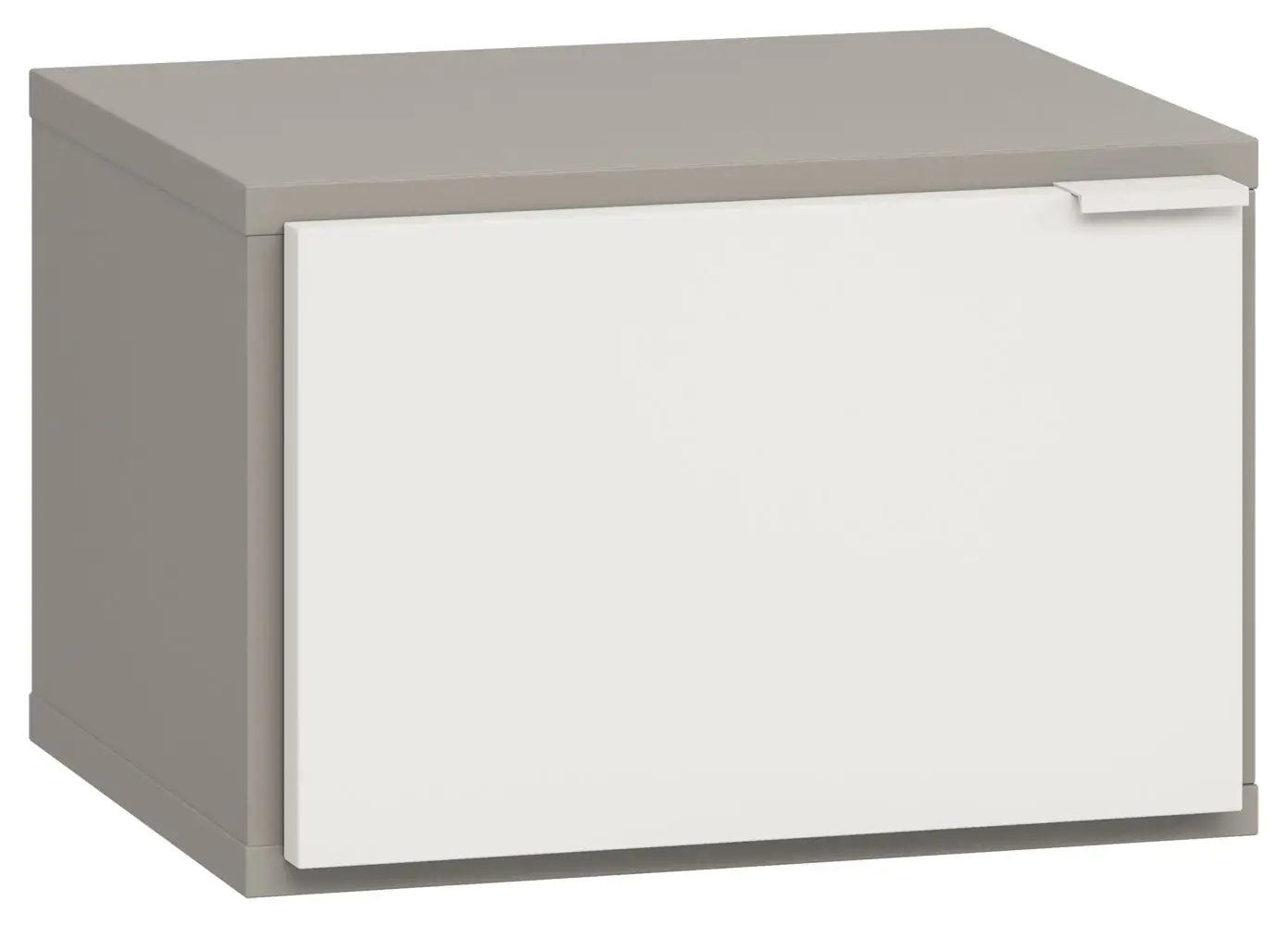 Comodino Bellaco 21, grigio / bianco - 32 x 45 x 40 cm (h x l x p)