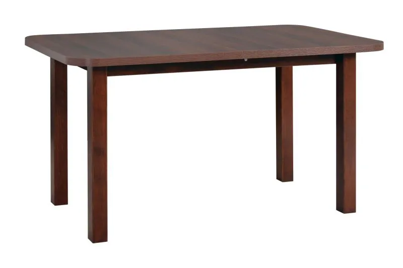 Tavolo da pranzo ROTE in noce, dimensioni 80 x 140/220 cm (L x P), altezza del piano di 32 mm, bella venatura, aspetto arrotondato, robuste gambe in legno