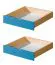 Cassettone estraibile letto "Milo" 30, naturale / blu, pino massello, set 2 pz - 15 x 86 x 78 cm (h x l x p)