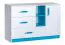 Cameretta - Cassettiera "Frank" 07, bianco / blu - 83 x 130 x 40 cm (h x l x p)