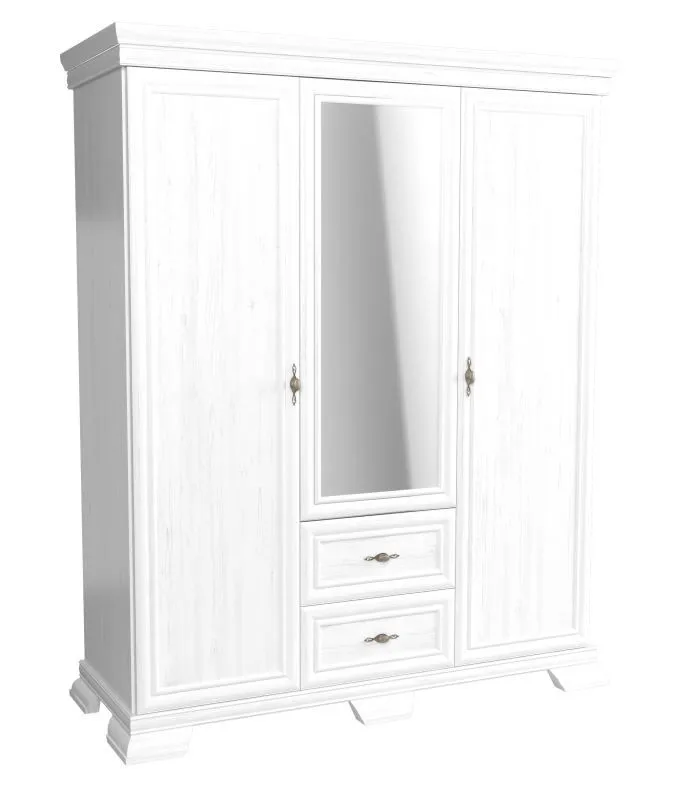 Armadio ad ante battenti Sentis 24, in pino, bianco - 193 x 158 x 62 cm (h x l x p)