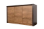 Madia "Selun" 03, rovere marrone scuro / grigio - 80 x 130 x 43 cm (h x l x p)